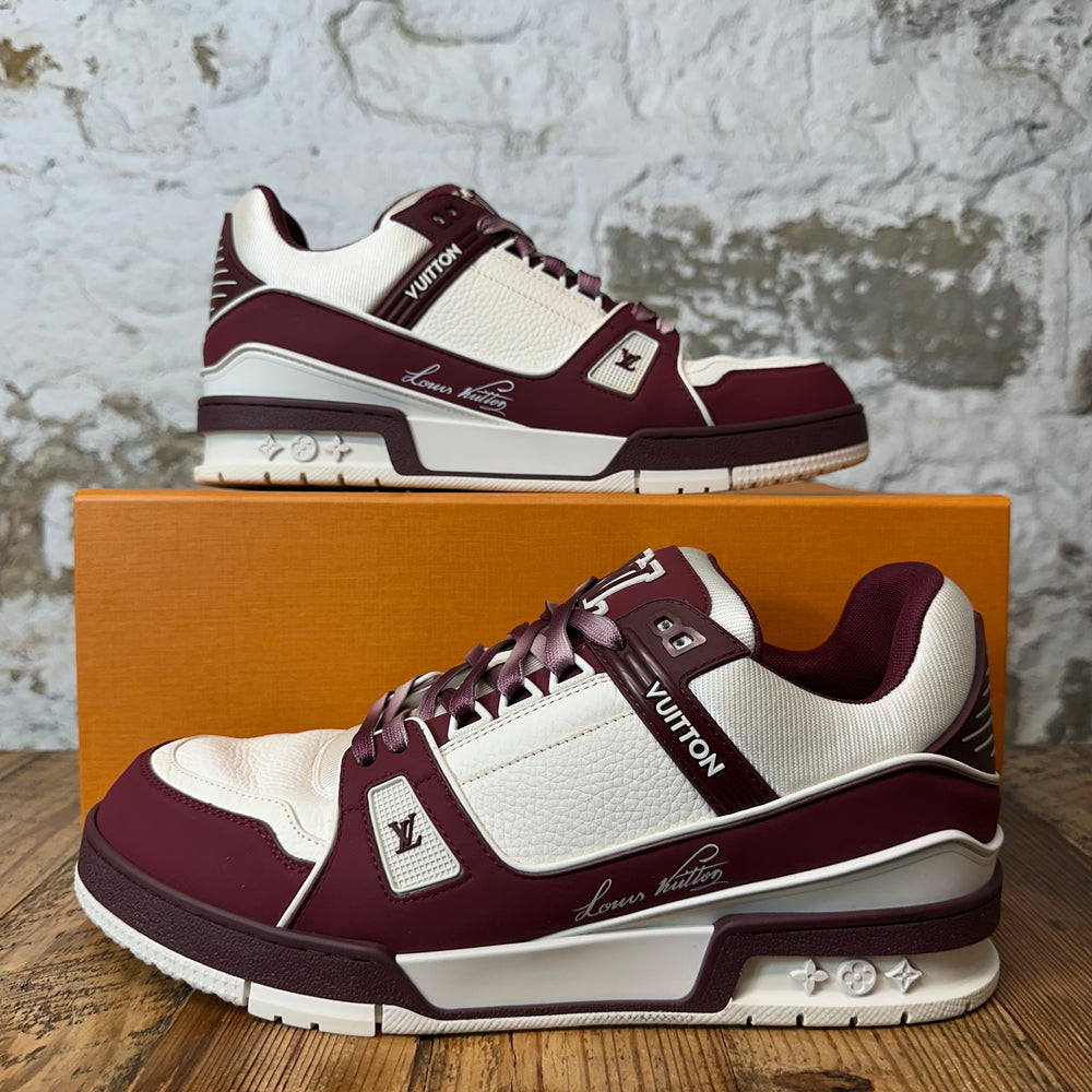 Louis Vuitton Burgundy White Trainer Sneaker Sz 9.5 (8LV)