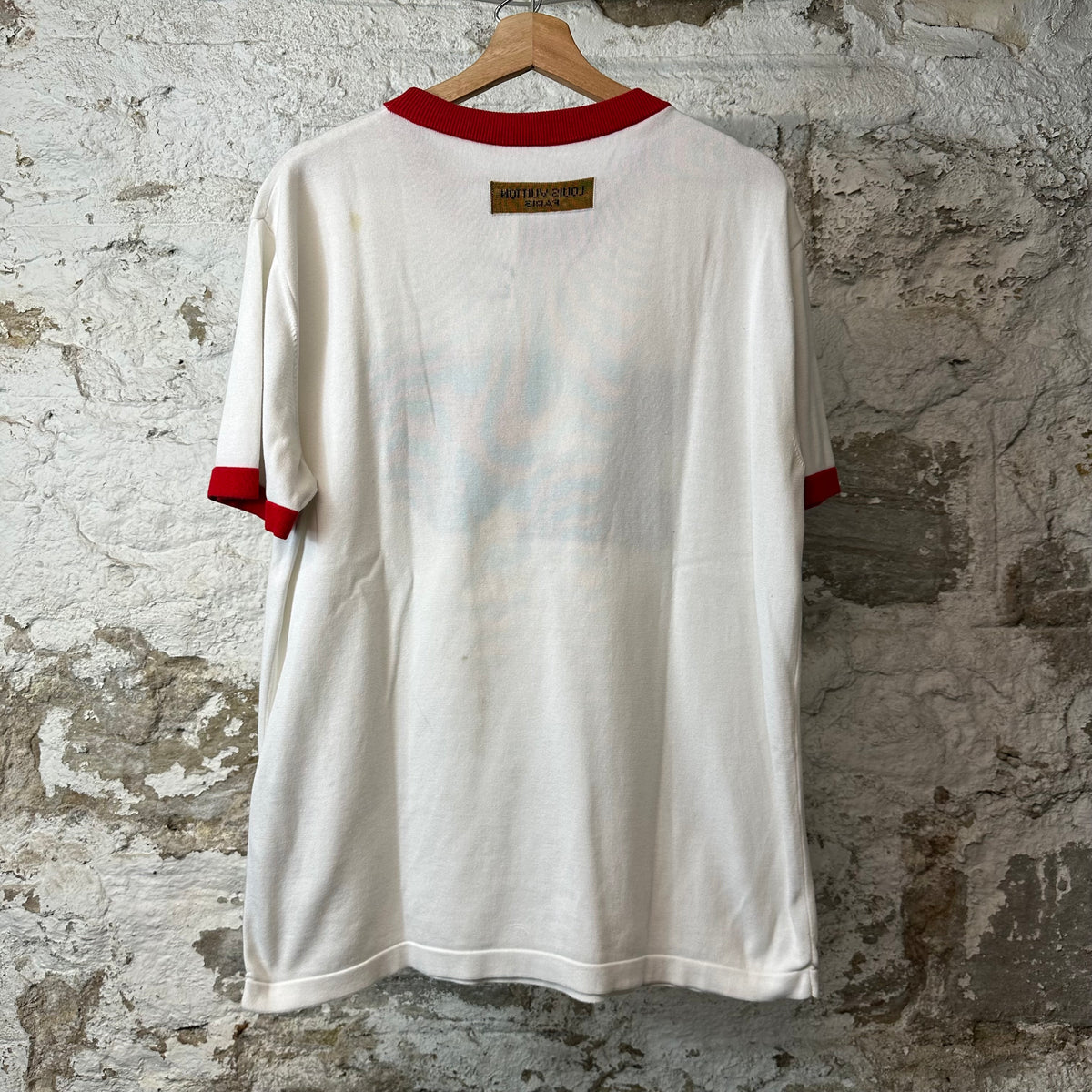 Louis Vuitton Intarsia Graphic Knit White T-Shirt Sz L