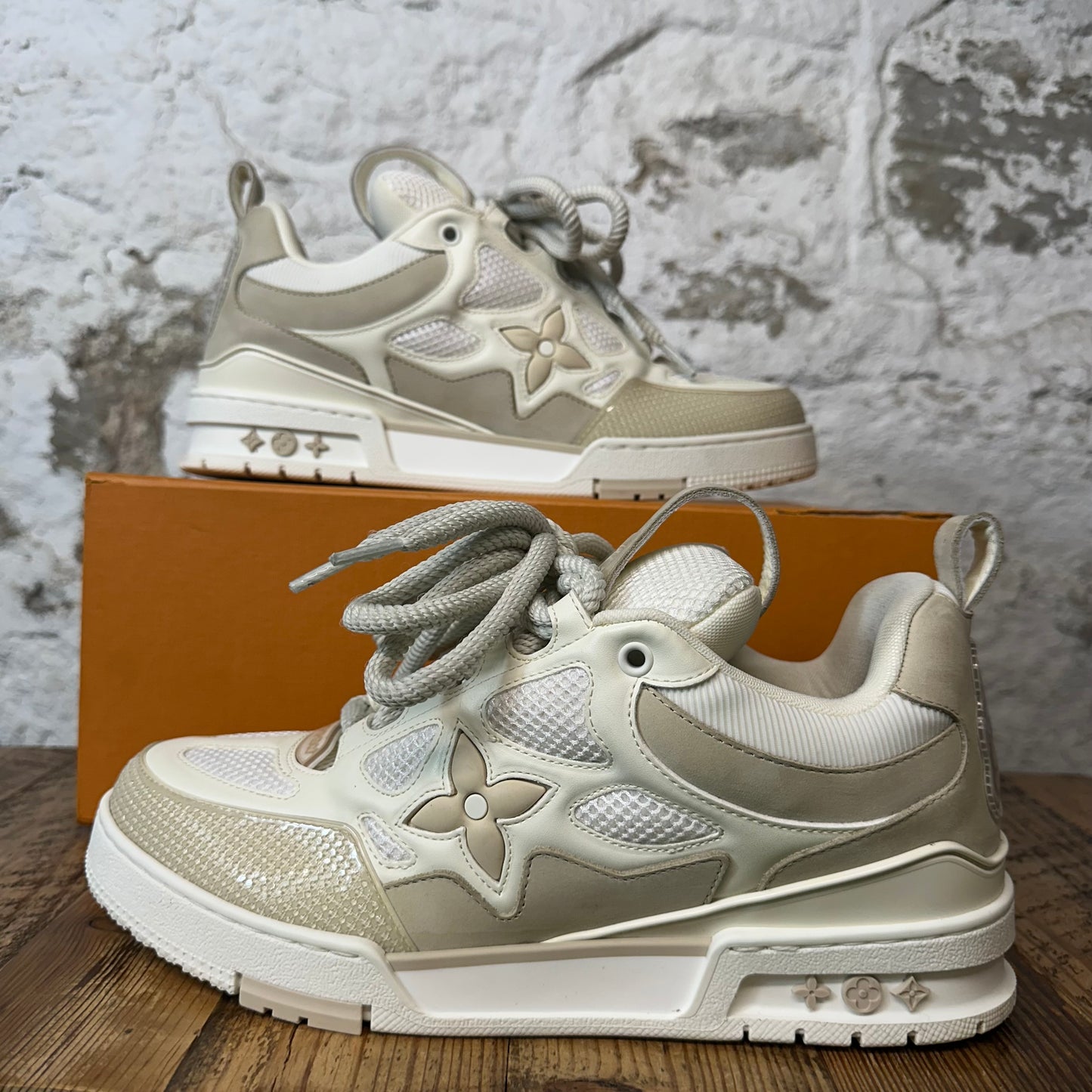 Louis Vuitton Beige Cream Skate Sneaker Sz 10 (8.5LV)