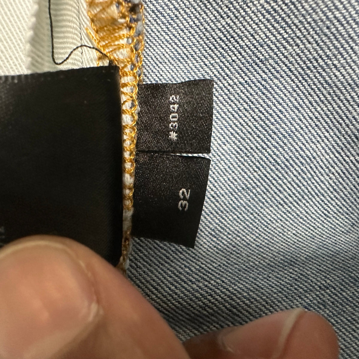 Amiri MX1 Aloha Patch Blue Denim Jeans Sz 32