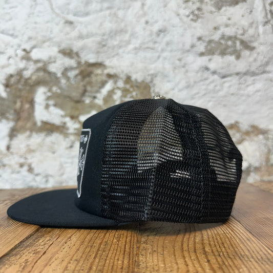 Chrome Hearts CH Hollywood Black White Trucker Hat DS