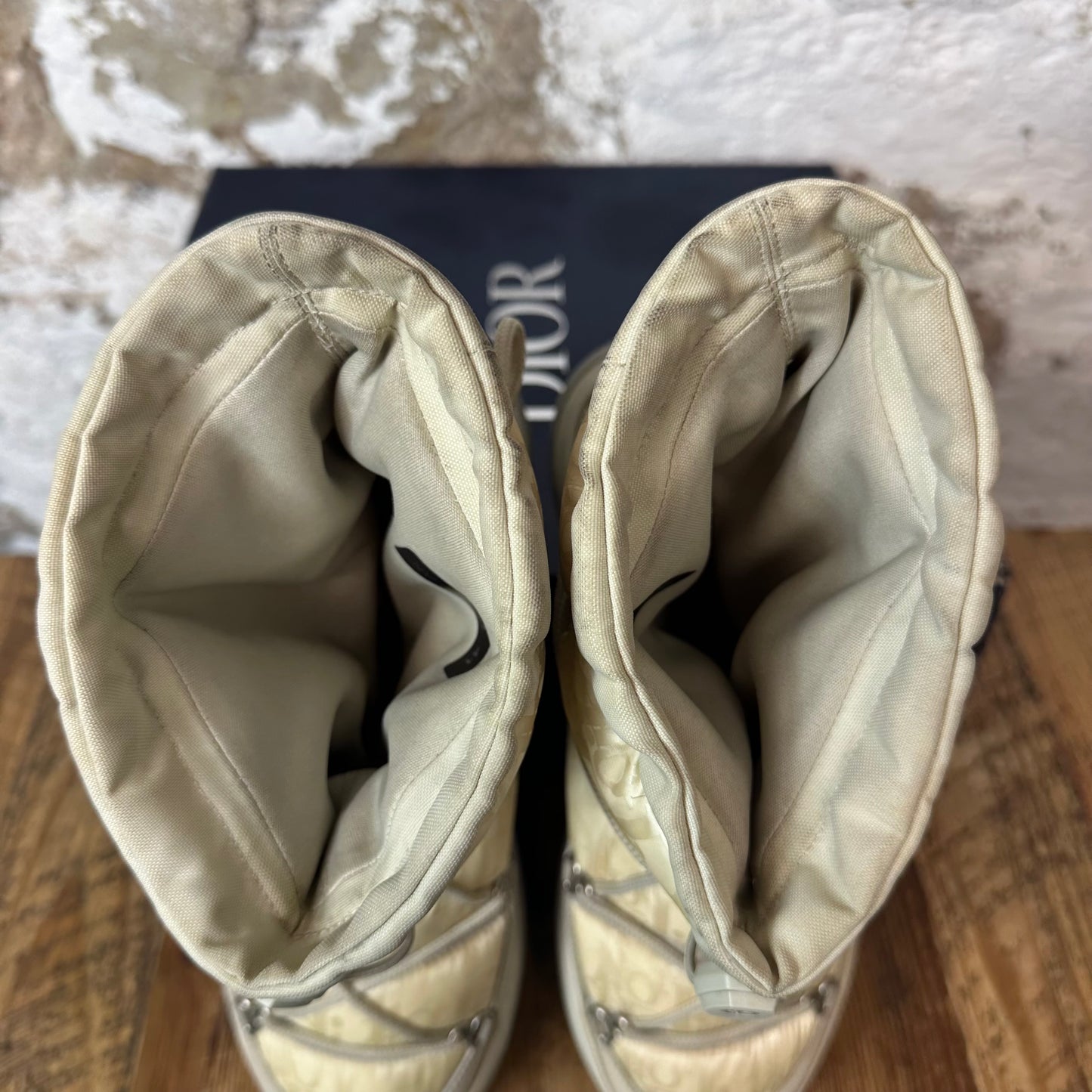 Dior Cream Oblique Grey Snow Boot Sz 8 (41)