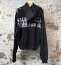 Vale Rhinestone Chain Hoodie Black Sz M