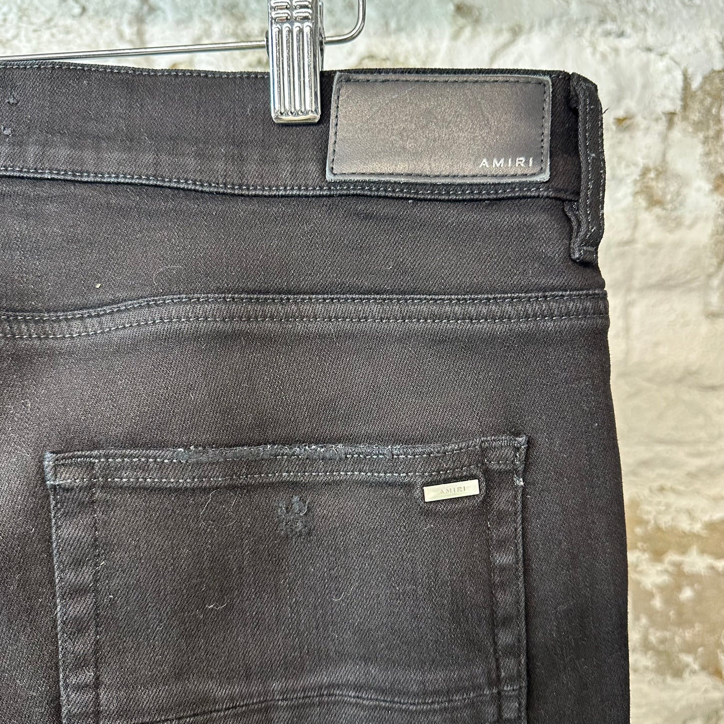 Amiri Black Bones Black Denim Jeans Sz 38
