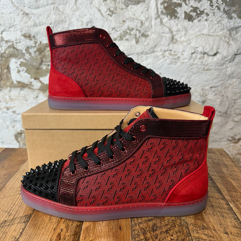 Christian Louboutin Red Black Spike High Sz 12.5 (45.5)