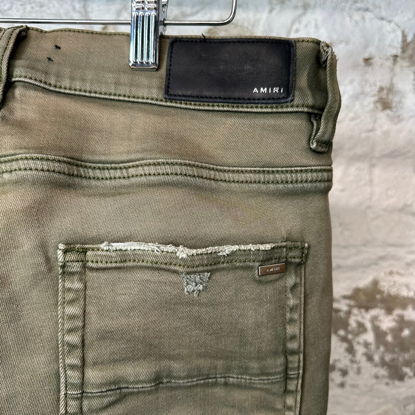 Amiri MX1 Orange Paisley Green Denim Jeans Sz 31