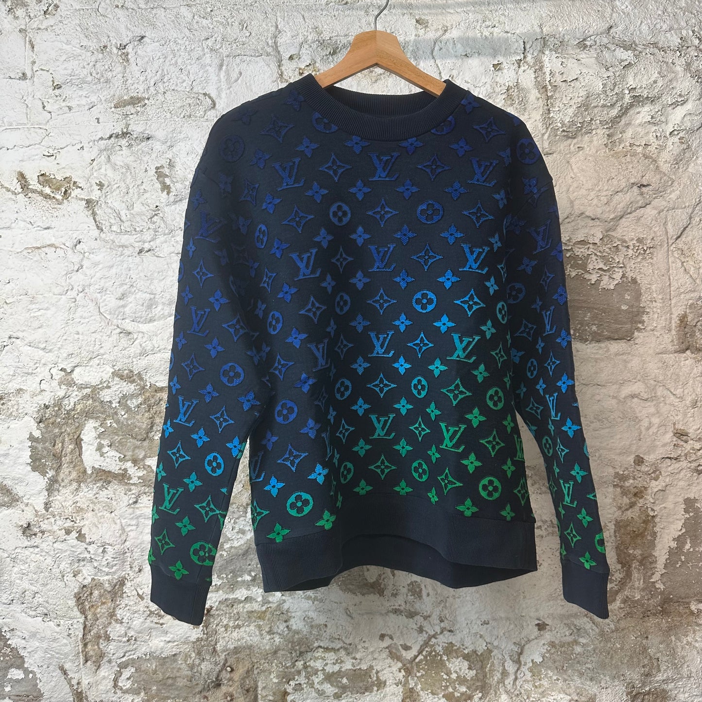Louis Vuitton Gradient Monogram Sweater Navy Sz M