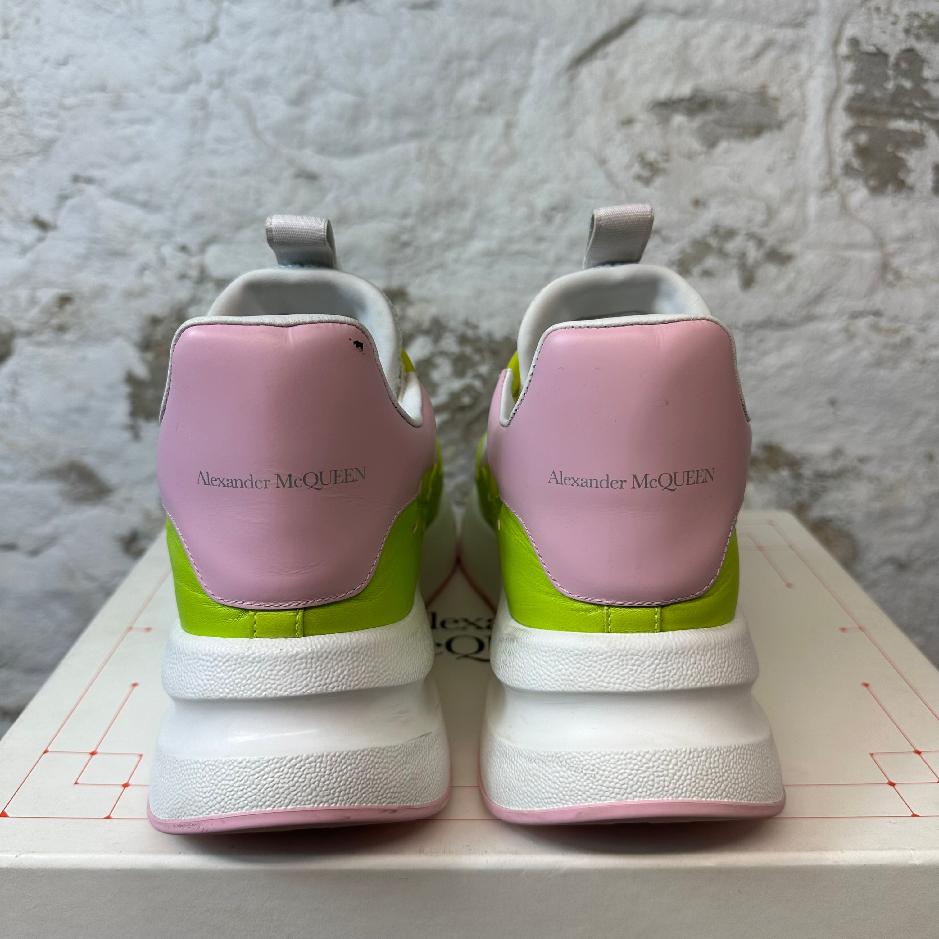 Alexander McQueen Sue Velour Lime Ice White Sneaker Sz 10 (43