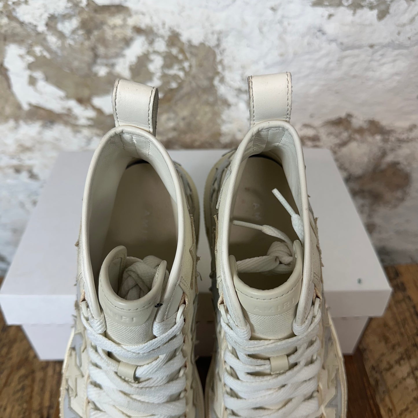 Amiri High Grey Star Cream Sneaker Sz 12 (45)