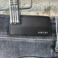 Amiri MX1 Black Paisley Thrasher Grey Denim Jeans Sz 34