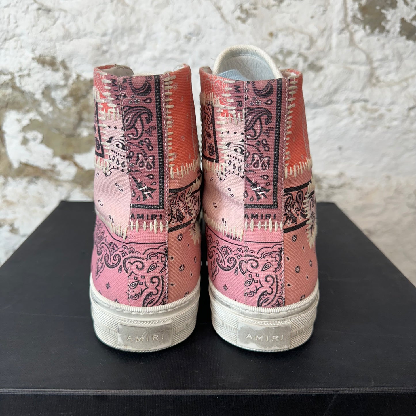 Amiri Pink Patchwork White High Sneaker Sz 9 (42)