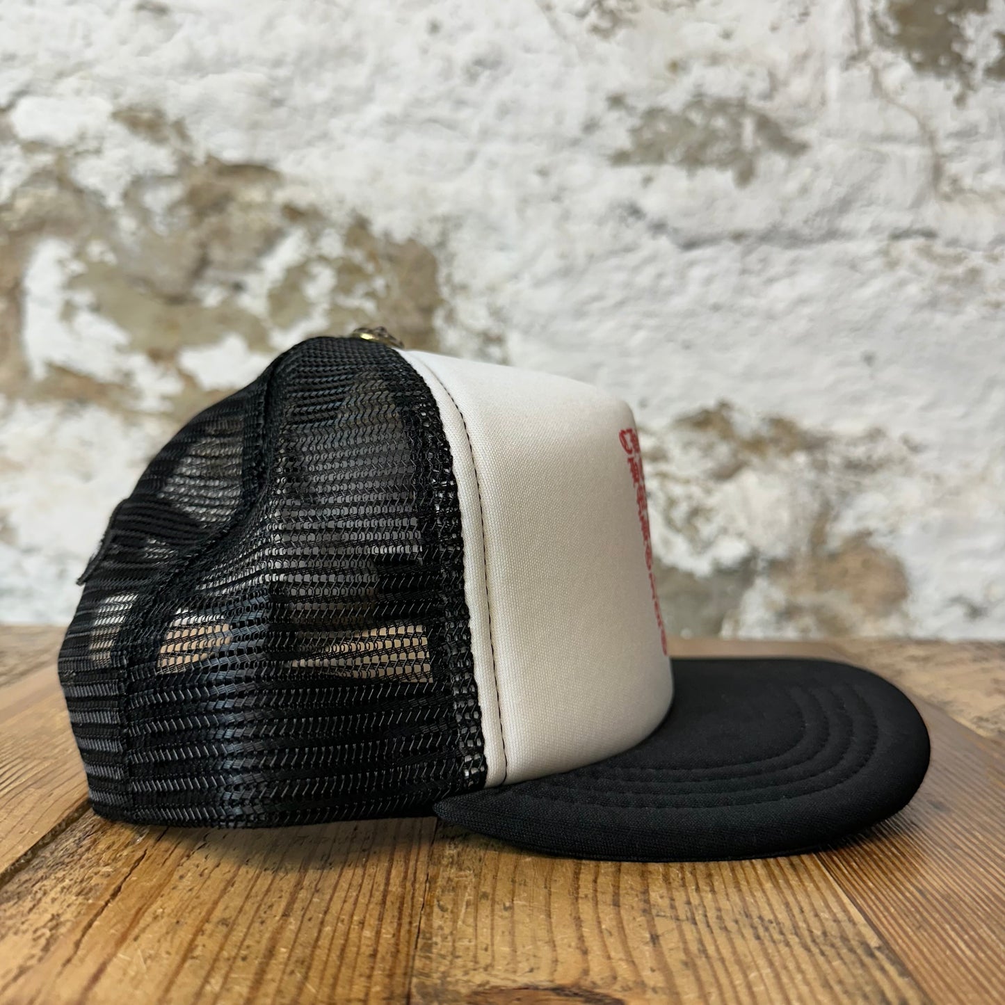 Chrome Hearts Red Eyechart White Black Trucker Hat