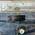 Amiri Paint Splatter Crystal Blue Denim Jeans Sz 32