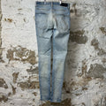 Amiri MX1 Black Paisley Thrasher Blue Denim Jeans Sz 29