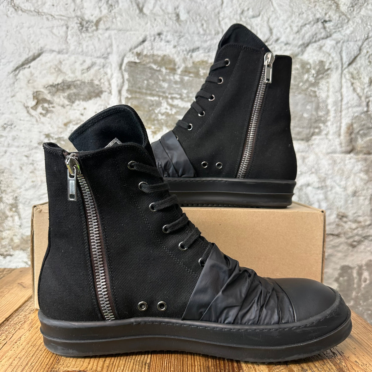 RIck Owens High Black Hustler Sneaker Sz 12 (45)