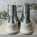 Alexander McQueen Silver White Tread Boot Sz 10.5 (43.5)