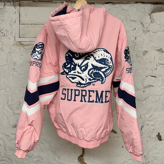 Supreme Mitchell & Ness UNC Pink Jacket Sz L