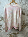 Amiri Pink AOP Spell Knit Crewneck Sz XL