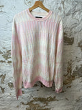 Amiri Pink AOP Spell Knit Crewneck Sz XL