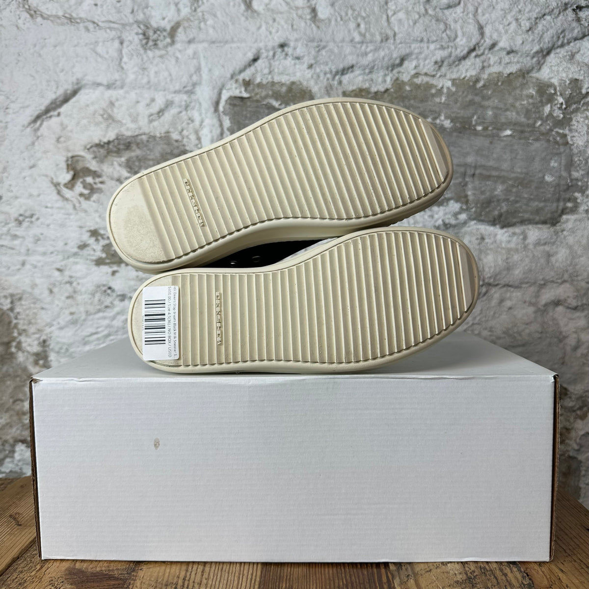 Rick Owens Stop Breath Black Milk Sneaker Sz 4.5 (36)