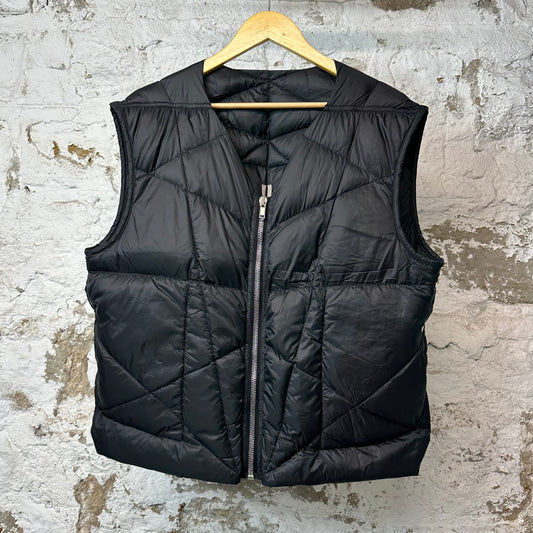 Rick Owens Quilted Down Puffer Vest Black Sz L