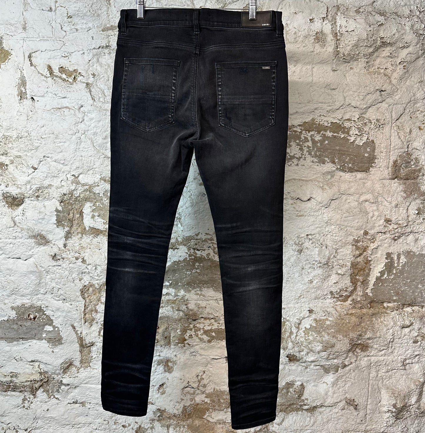 Amiri Distressed Faded Black Denim Jeans Sz 34