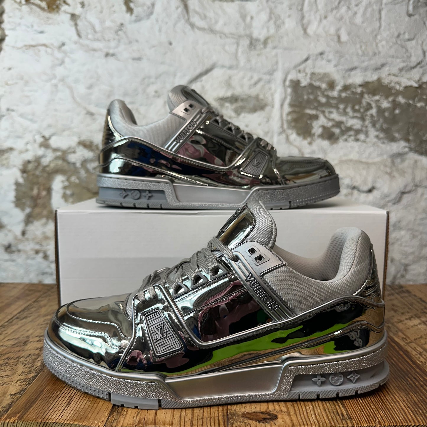 Louis Vuitton Silver Patent Trainer Sneaker Sz 9 (7.5LV)