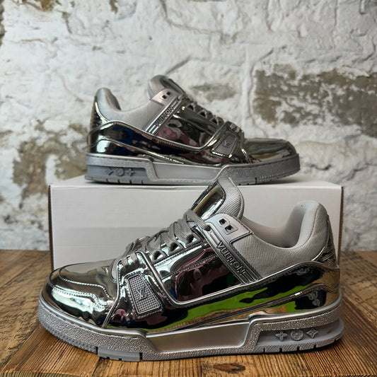 Louis Vuitton Silver Patent Trainer Sneaker Sz 9 (7.5LV)
