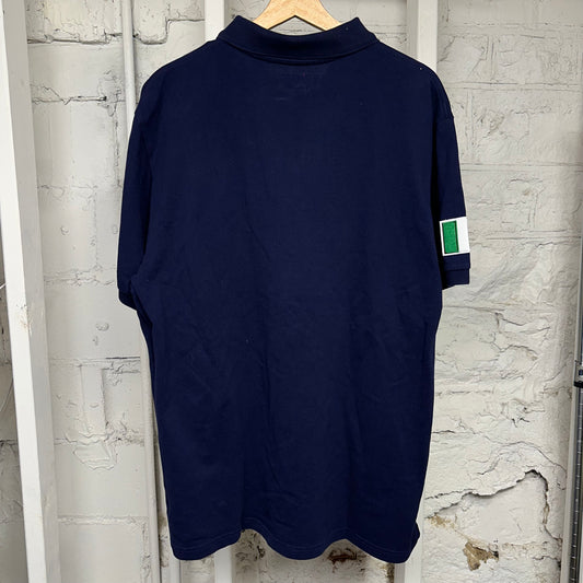 Supreme Twill Aplique Navy Spellout Polo Sz XL