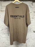 Fear of God Essentials Brown Back Spellout T-shirt Sz XL