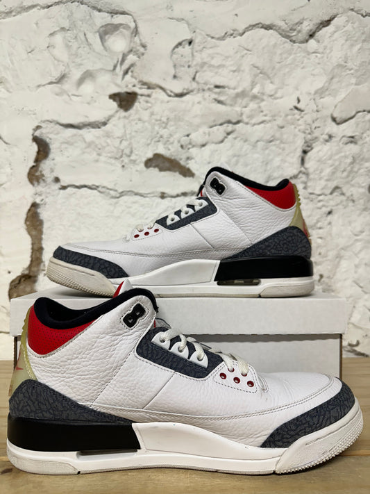 Air Jordan 3 Denim Fire Red Sz 11