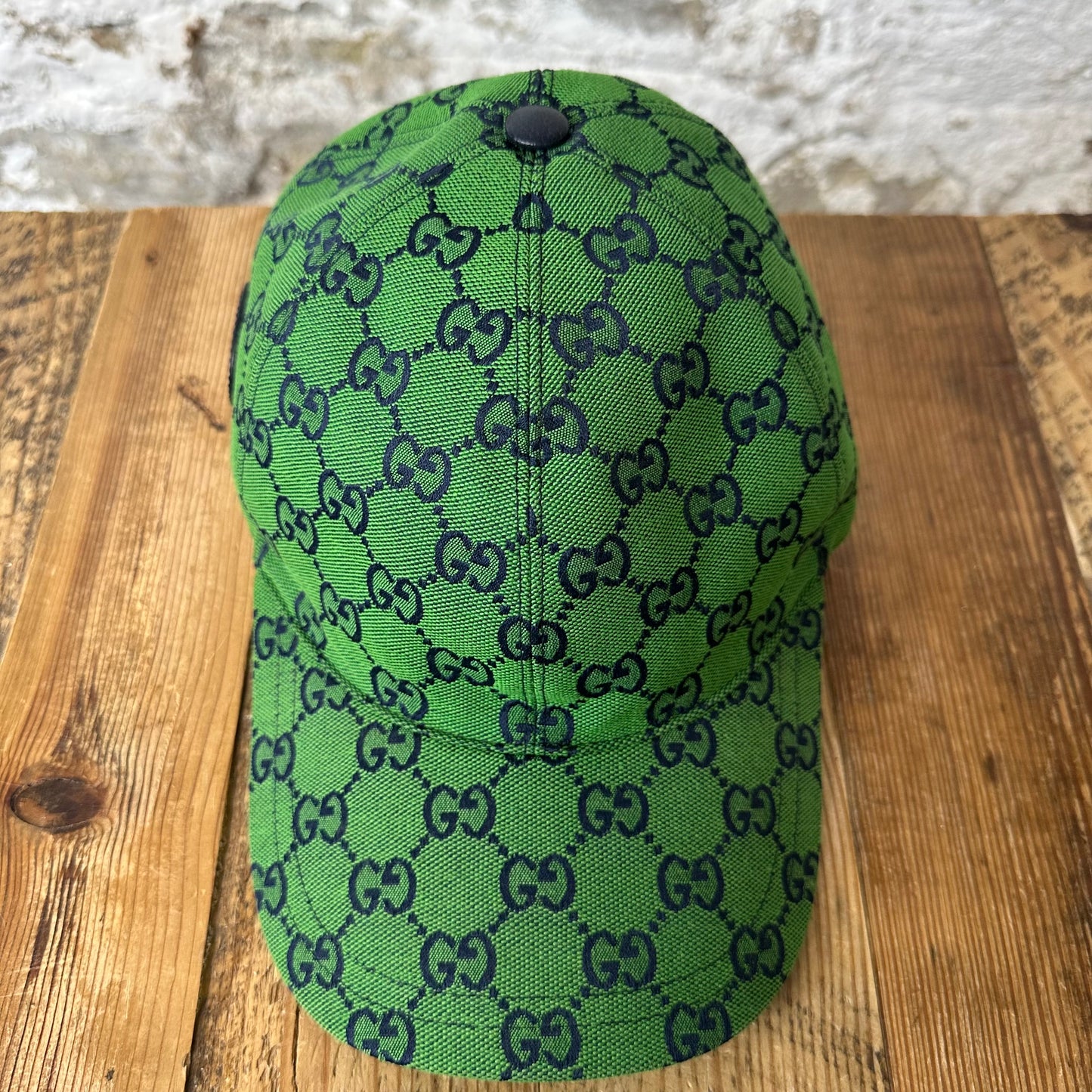 Gucci Green Monogram Hat Sz XXL