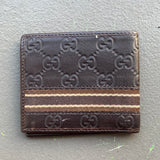 Gucci Brown Embossed Monogram Bifold Wallet