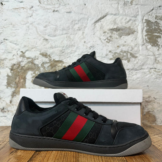 Gucci Screener Black Monogram Sneaker Sz 9