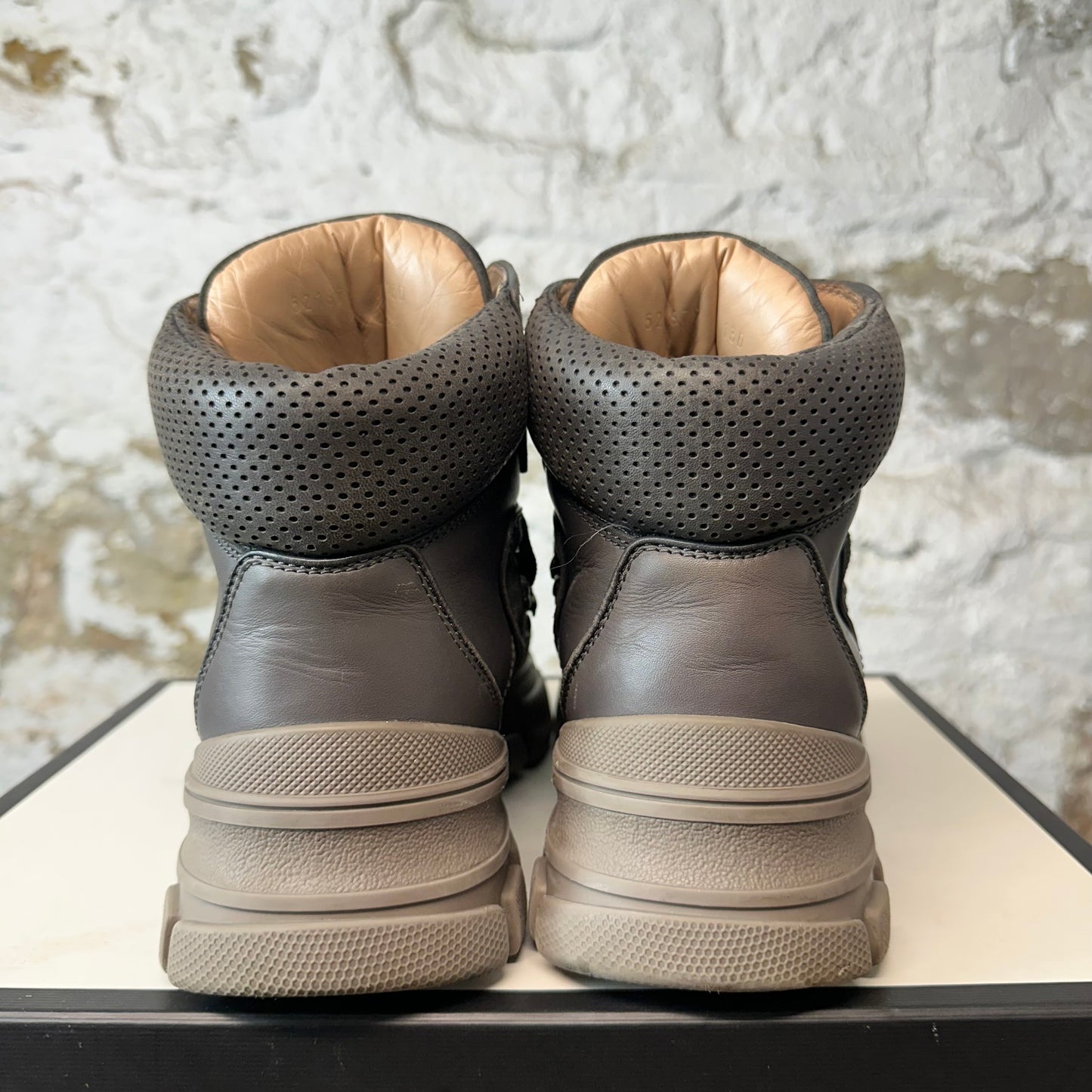 Gucci High Flashtrek Grey Boot Sz 7
