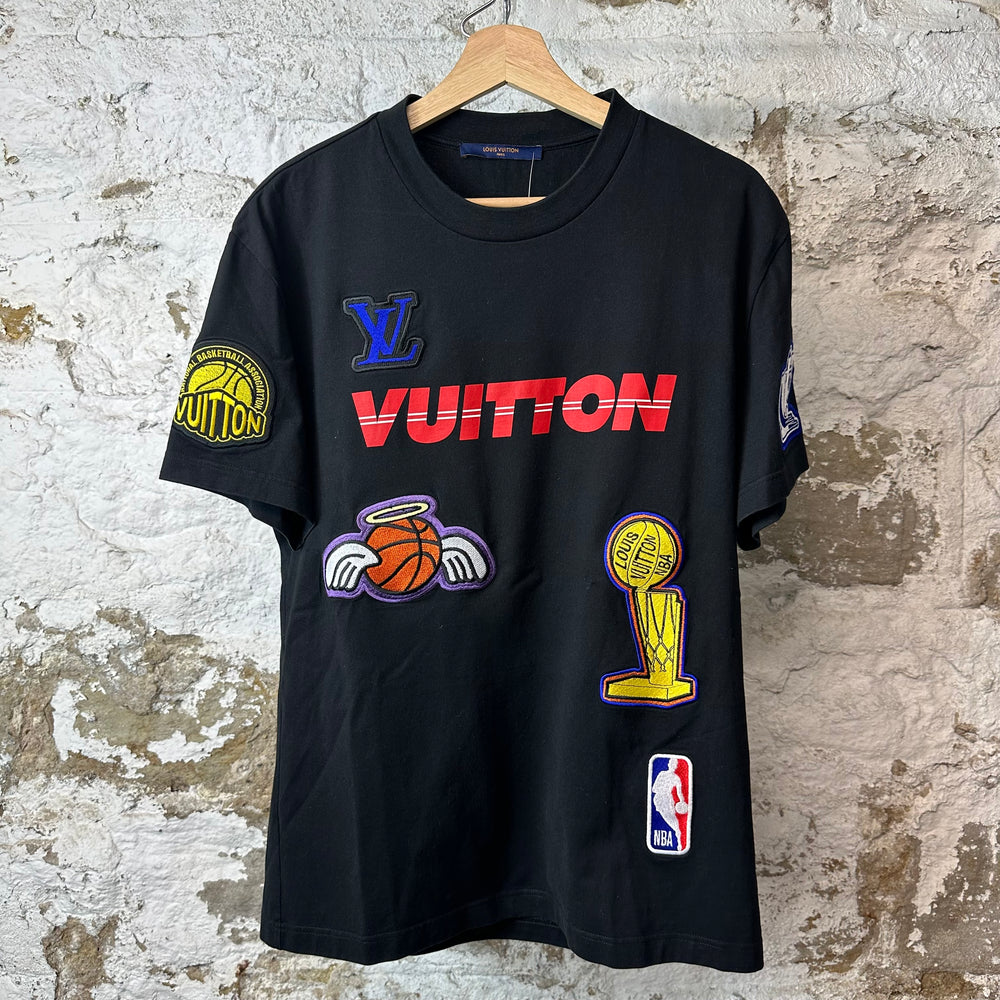 Louis Vuitton NBA Logos Black T-Shirt Sz M