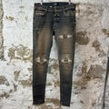 Amiri MX1 Plaid Dirty Blue Denim Jeans Sz 32
