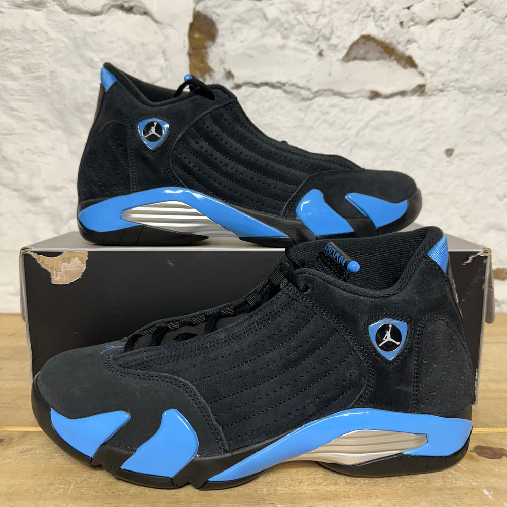 Air Jordan 14 Black Univeristy Blue Sz 10