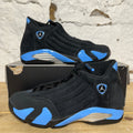 Air Jordan 14 Black Univeristy Blue Sz 10