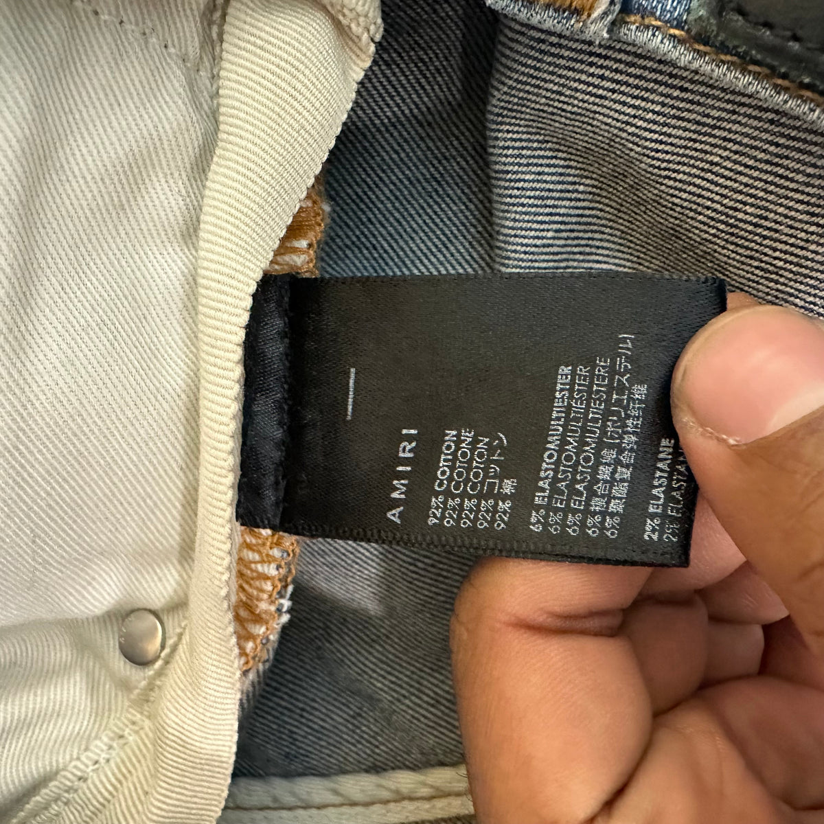 Amiri Distressed Side Spell Blue Denim Jeans Sz 30