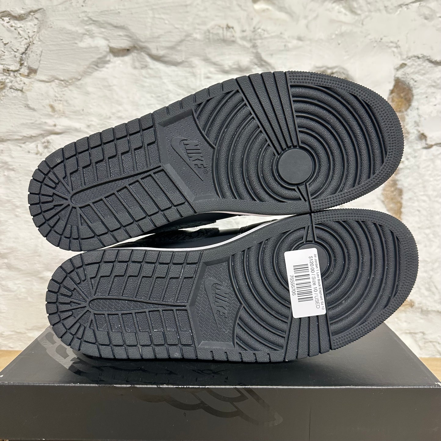 Air Jordan 1 Low Black Elephant Sz 10