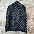 Louis Vuitton White Monogram Fleece Jacket Black Sz M