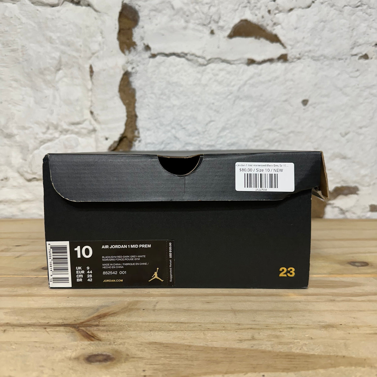Air Jordan 1 Mid Winterized Black Grey Sz 10 DS