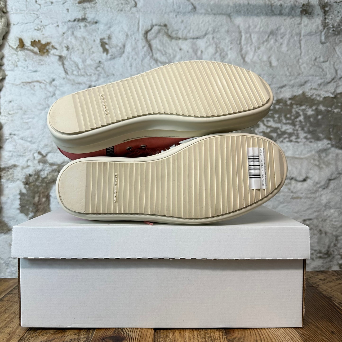 Rick Owens High Pink Slashed Milk Sneaker Sz 9 (42)
