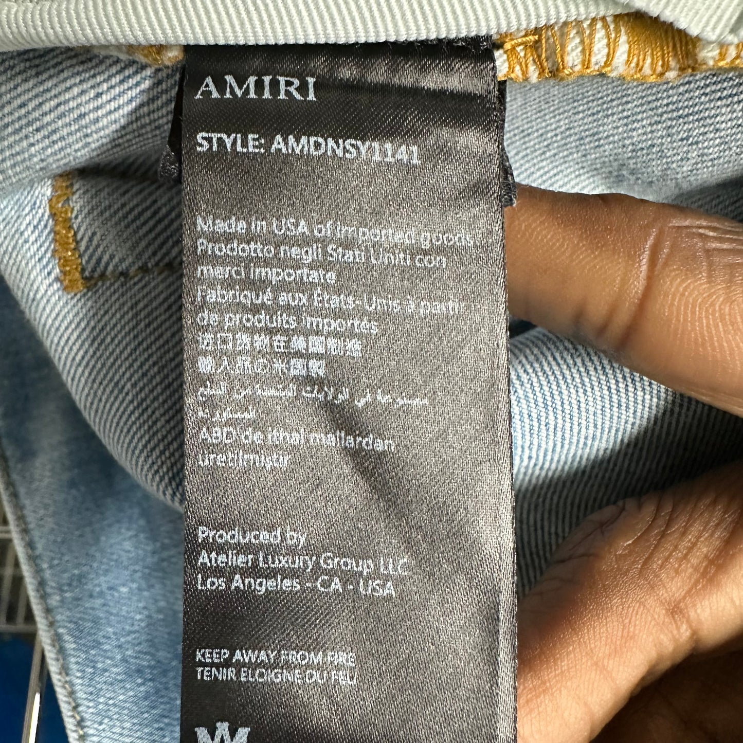 Amiri Starburst Spell Blue Denim Jeans Sz 30