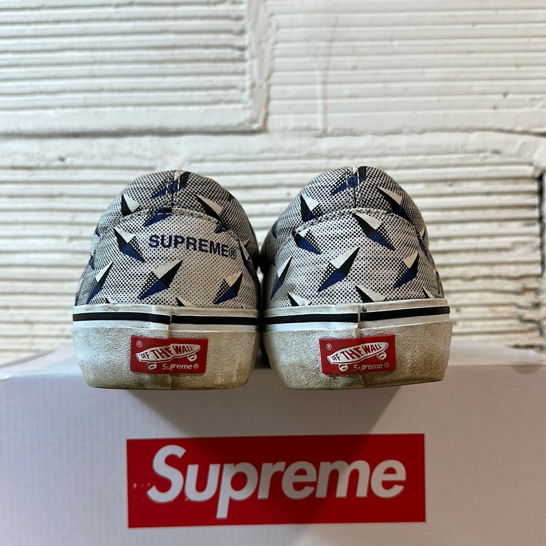 Vans Slip-On Supreme Diamond Plate White Sz 10