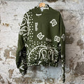 Rhude White Paisley Olive Green Hoodie Sz L