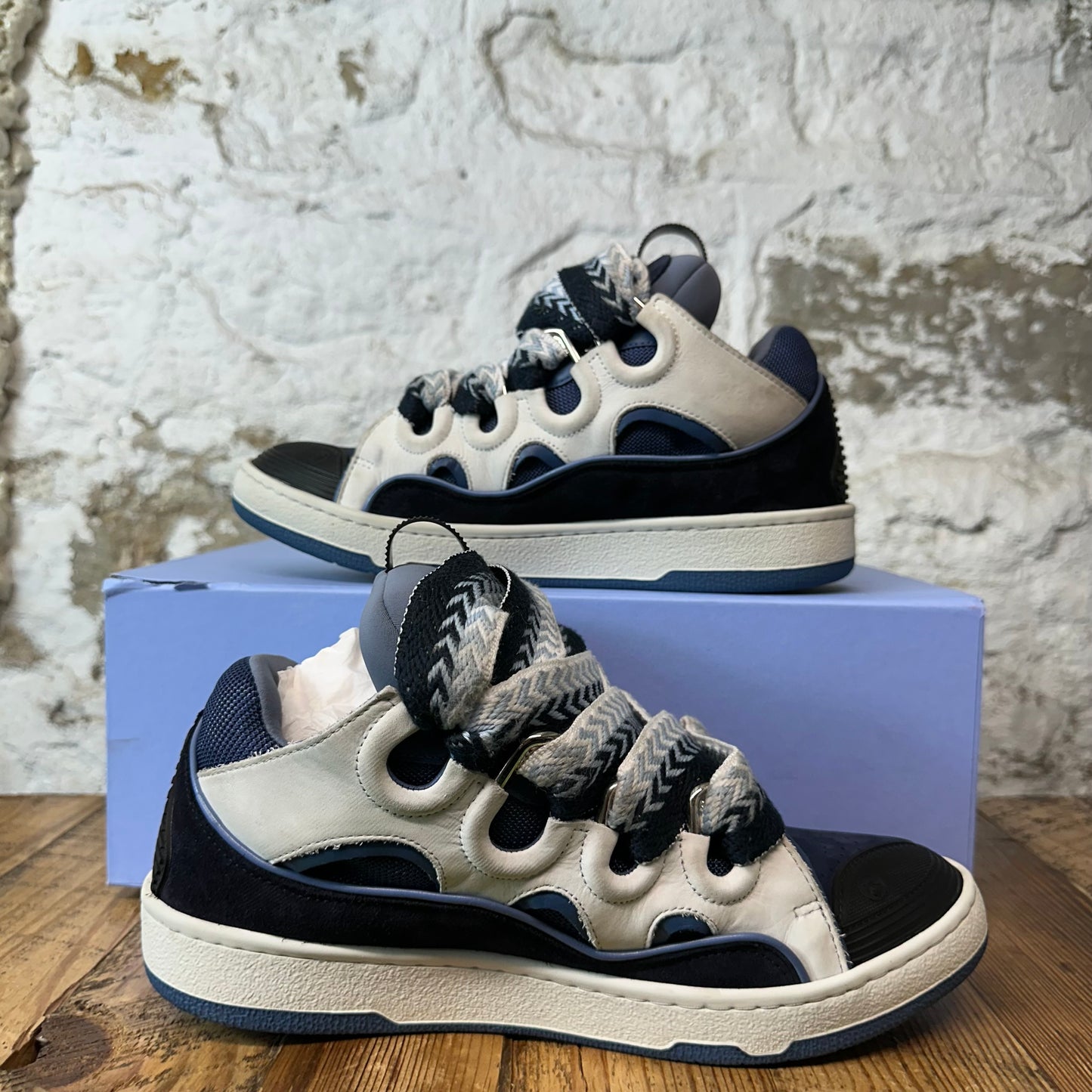 Lanvin Curb Navy White Sneaker Sz 9 42)