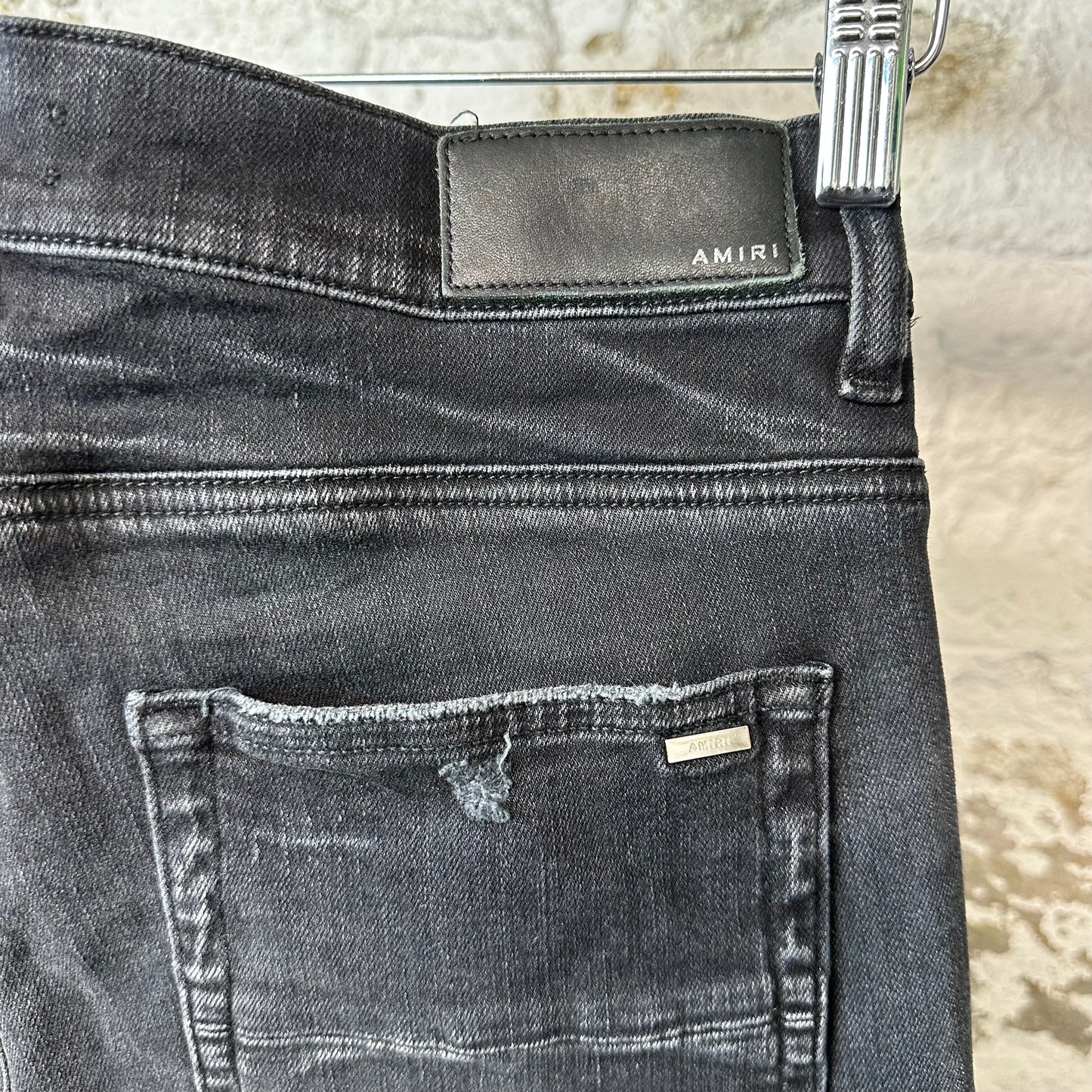 Amiri Plain Faded Black Denim Jeans Sz 32
