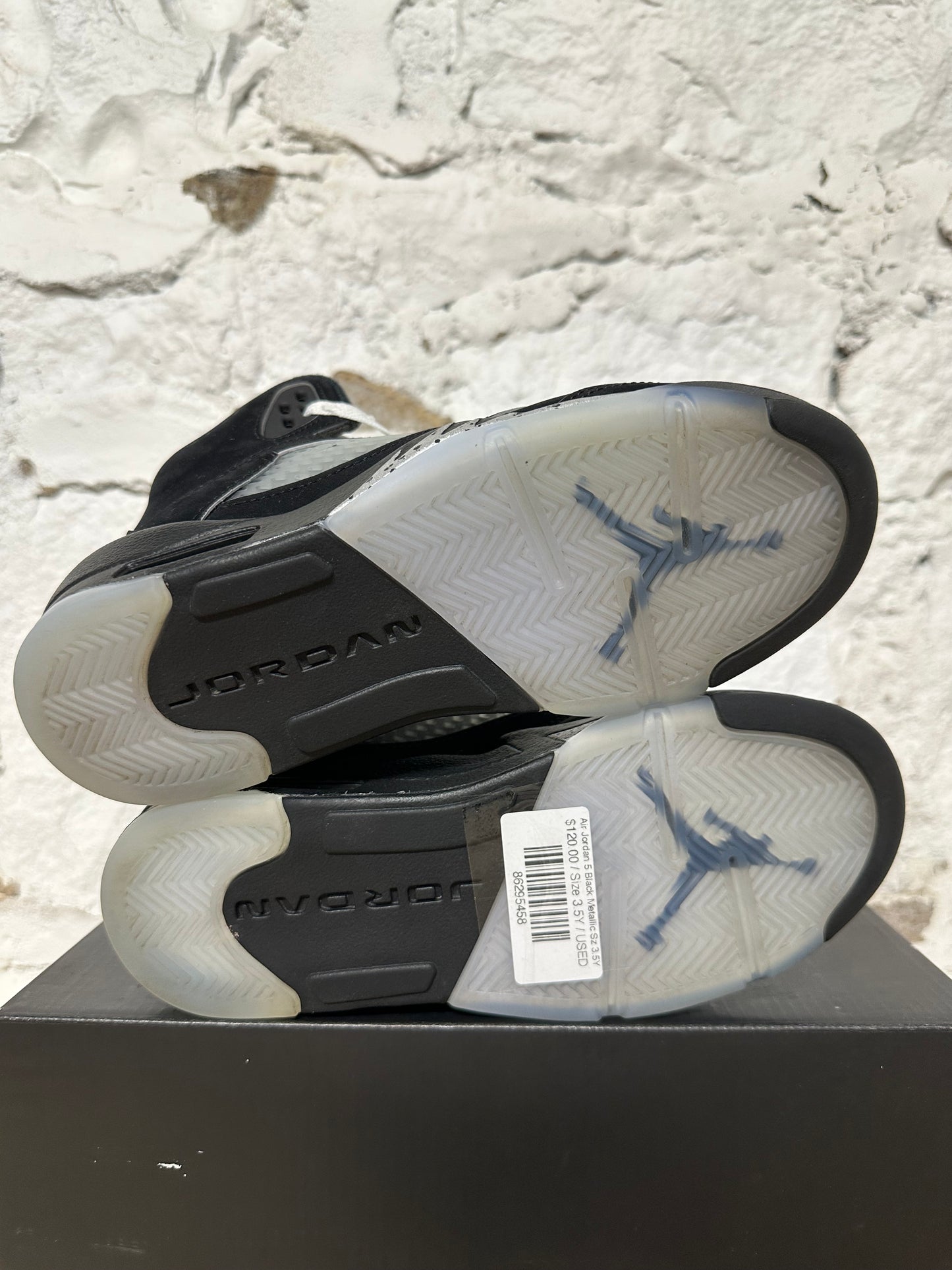 Air Jordan 5 Black Metallic Sz 3.5Y